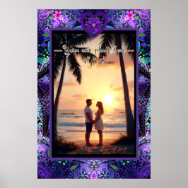 Poster Guarda-chuva e corações roxos .7