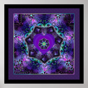 Poster Guarda-chuva e corações roxos .7