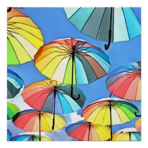 Pôster Guarda-Chuva Flutuante Céu Caprichoso Arte de Para
