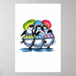 Pôster guarda-chuvas do pinguim