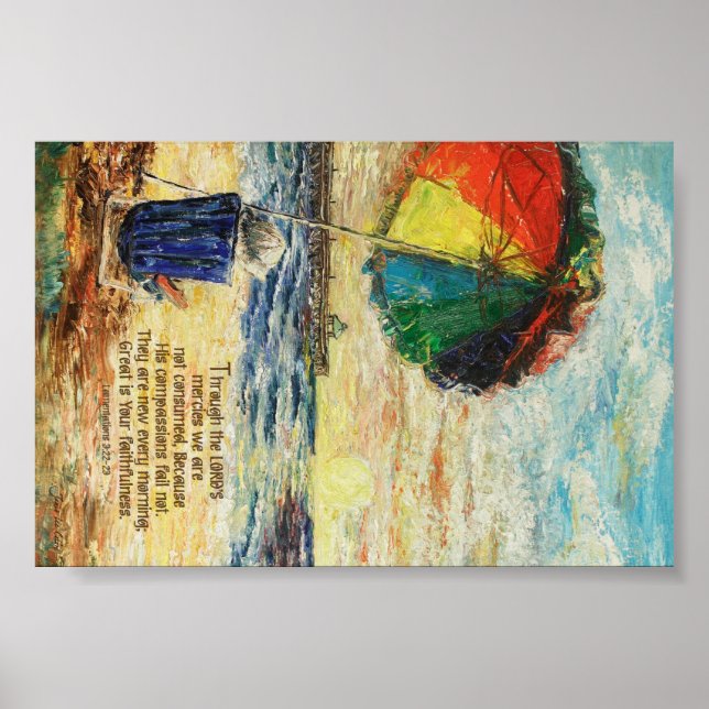 Pôster Guarda-chuvas Lamentações 3:22-23 (Frente)