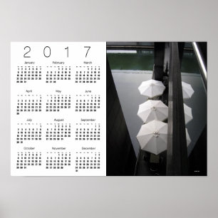Pôster Guarda-chuvas Paris Branco Cartaz de Calendário 20