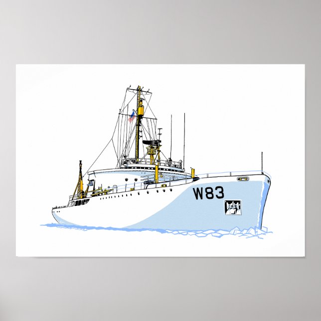 Poster GUARDA costeira norte-americana Cutter Mackinaw (W (Frente)