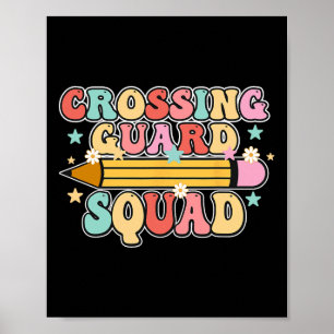 Poster Guarda de Travessia Escolar Retro Volta às Aulas A