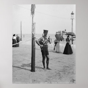 Pôster Guarda de vida da praia de Brigghton, 1906. Foto