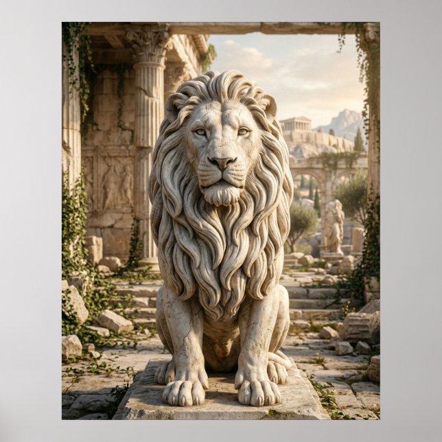 Poster Guardião do Templo Leão de Mármore (Frente)