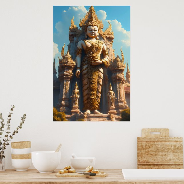 Poster Guardião do Templo Tailandês Dourado (Cozinha)
