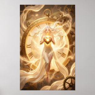 Poster Guardião Dourado do Cartaz do Coração Luminoso
