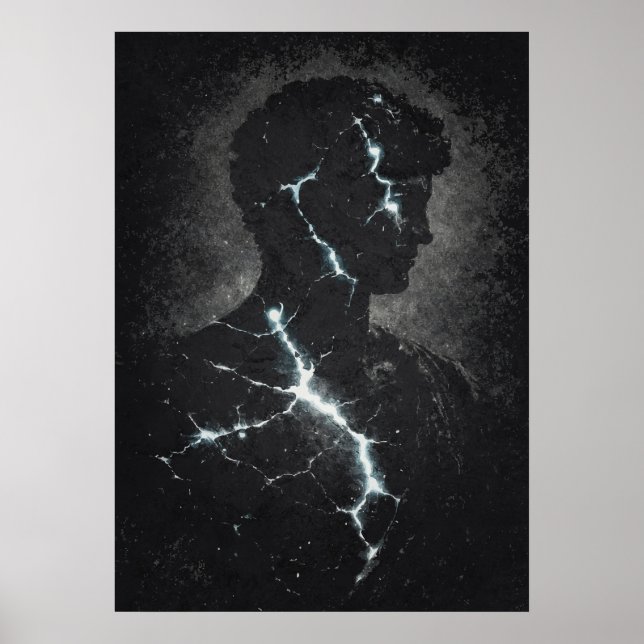Poster Guardião Estoico, Arte Abstrata da Matriz Moderna (Frente)