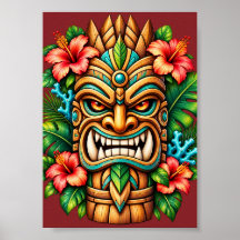 Guardião Tiki Coroa de Hibisco