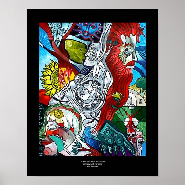 Pôster Guardiões da Terra por Gregory Gallo (Frente)