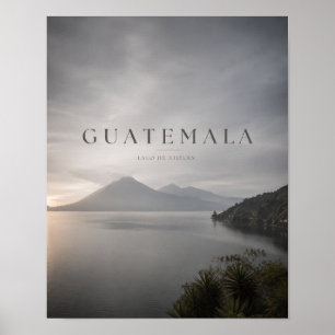 Poster Guatemala Lago de Atitlán Moody Viagem