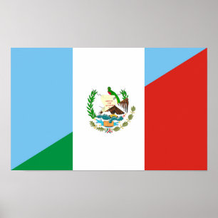 Pôster guatemala mexico half flag symbol