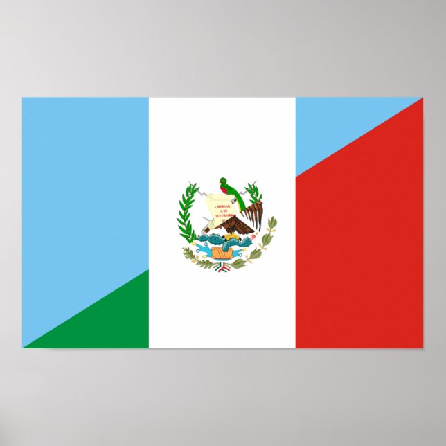 Pôster guatemala mexico half flag symbol (Frente)