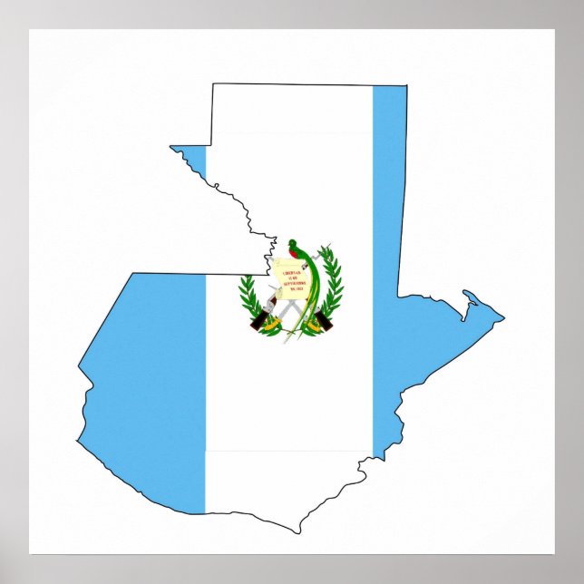 Poster guatemala - símbolo do mapa do mapa do país (Frente)