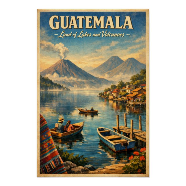 Pôster GUATEMALA – Terra de Lagos e Vulcões (Frente)