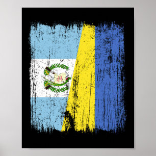 Poster Guatemala Ucrânia Meia Bandeira Guatemalense Ucran