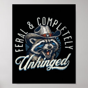 Poster Guaxinim Caubói Divertido, Feral e Totalmente Desc