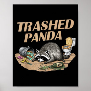 Poster Guaxinim engraçado destruído fica bêbado Meme de G