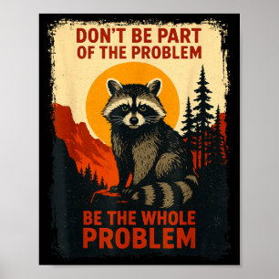 Poster Guaxinim Engraçado Natureza Vida Selvagem Ao Ar Li