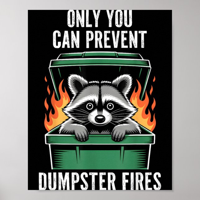 Poster Guaxinim engraçado, só você pode evitar incêndios  (Frente)