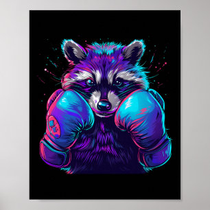 Poster Guaxinim Luchando Com Luvas de Boxe Kickboxing Eng