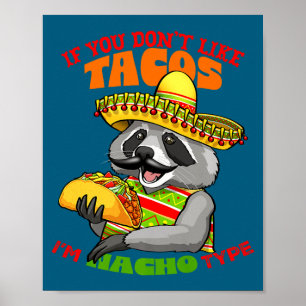 Poster Guaxinim mexicano cinco de maio engraçado fofo com