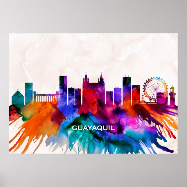 Poster Guayaquil Skyline (Frente)