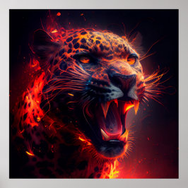 Poster Guépard Rouge