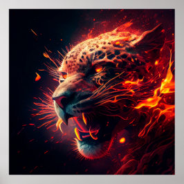 Poster Guépard Rouge