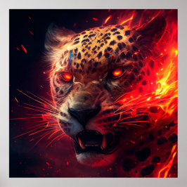 Poster Guépard Rouge