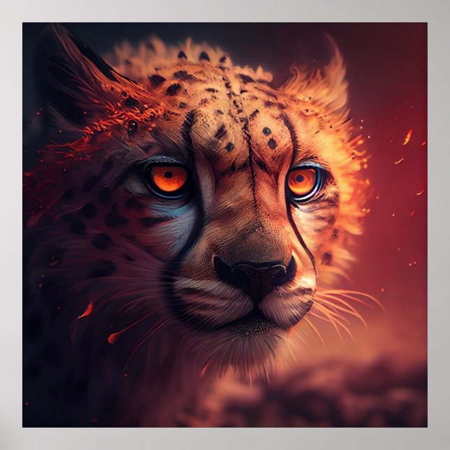 Poster Guépard Rouge (Frente)