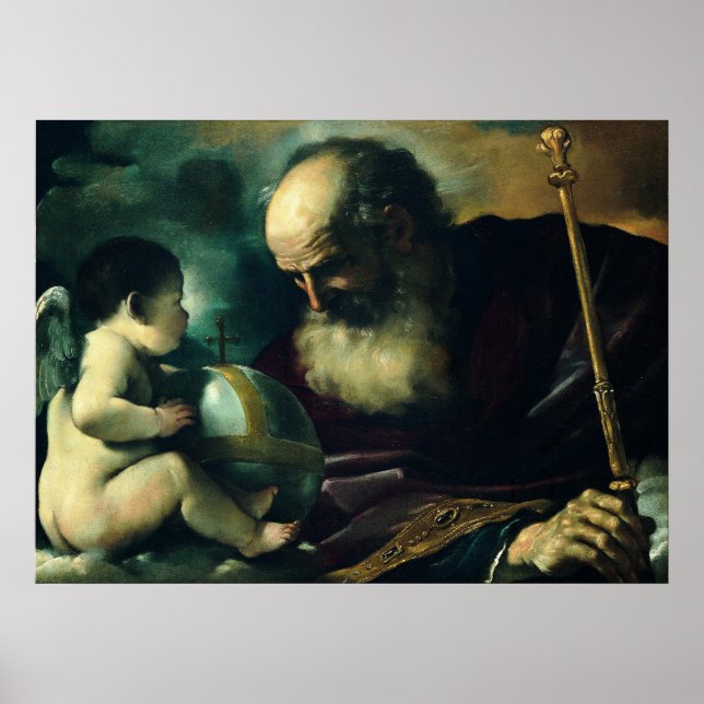 Poster Guercino - Deus Pai e Anjo - 1620 (Frente)
