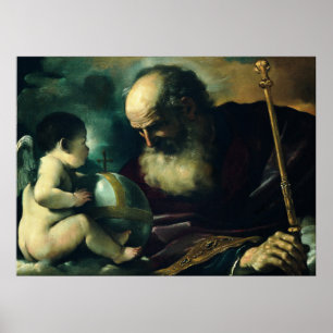 Poster Guercino - Deus Pai e Anjo - 1620