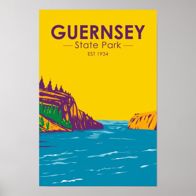 Poster Guernsey State Park Wyoming Vintage (Frente)