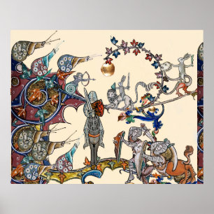 POSTER GUERRA BESTIAL MEDIEVAL, KNIGHTS, GIGANTE NALHEIRA