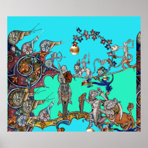 POSTER GUERRA BESTIÁRIA MEDIEVAL, NOITES, ESQUEMAS GIGANT