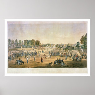 Poster Guerra civil 1863 do basebol do prisioneiro