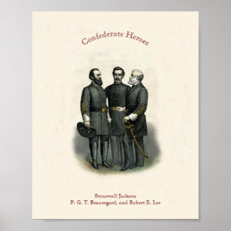 Poster Guerra Civil 🎖️ Heroes Generais Confederados 1896