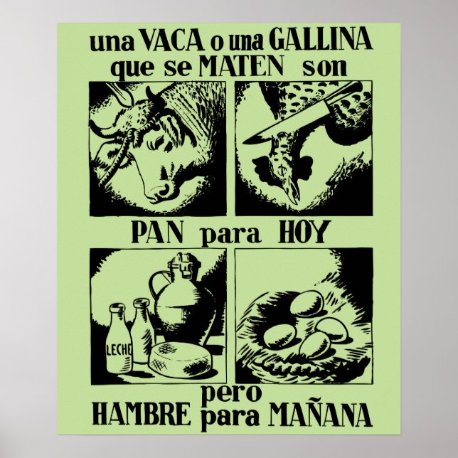 Poster Guerra Civil Rara Propaganda Pecuária (Frente)