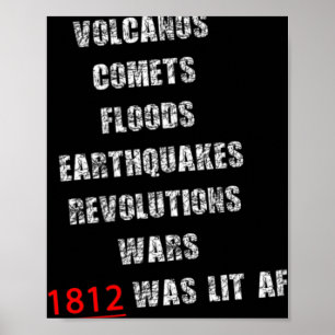 Poster Guerra de 1812 na América Terremoto de New Madrid