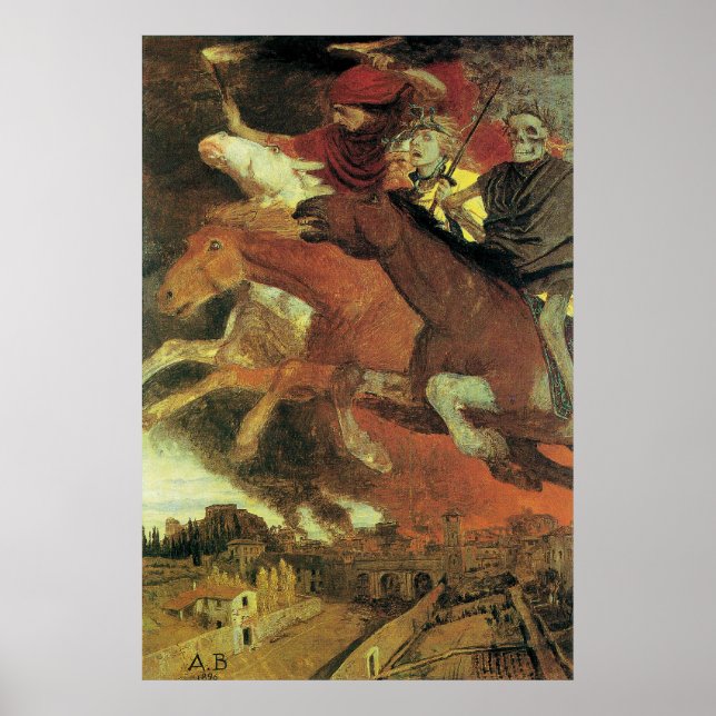 Pôster Guerra de Arnold Bocklin, simbolismo venenoso de a (Frente)