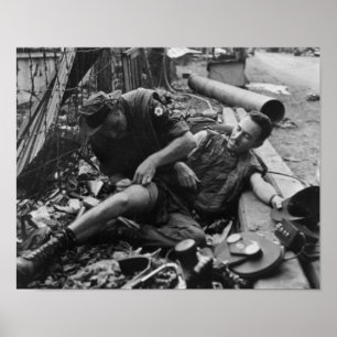 Pôster Guerra do vietname ferida 1968 do soldado