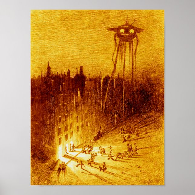 Poster Guerra dos Mundos H G Wells Alvim Corréa 1906 (Frente)