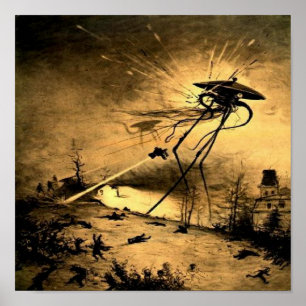 Poster Guerra dos Mundos H G Wells Ficção Científica