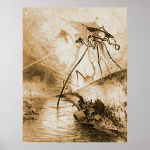 Poster Guerra dos mundos Marciano no Thames Valley