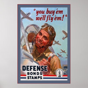 Pôster Guerra mundial 2 de Bonds~Vintage da defesa do