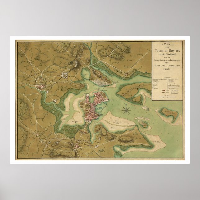 Poster Guerra no Mapa de Boston - 1776 (Frente)