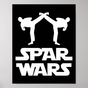 Poster Guerras de Spar Mma Karatê Taekwondo Boxe Artes Ma
