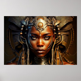 Poster Guerreira Africana Princesa Afrofuturismo Renderiz